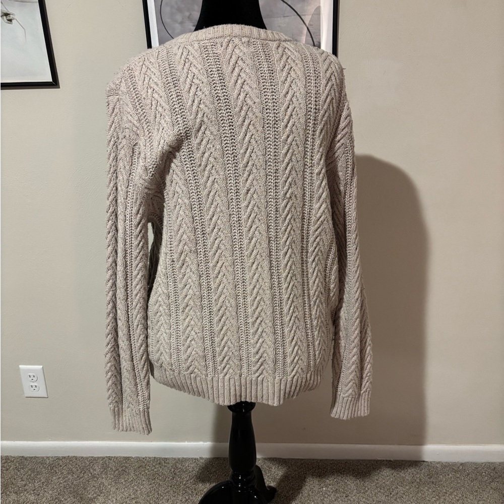 Goodfellow & Co Men’s Beige Cable Knit Sweater - Picture 2 of 4